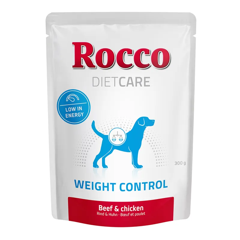 Billigare Rocco Diet Care Weight Control Nötkött och kyckling portionspåse 300 g - Ekonomipack 12 x 300 g