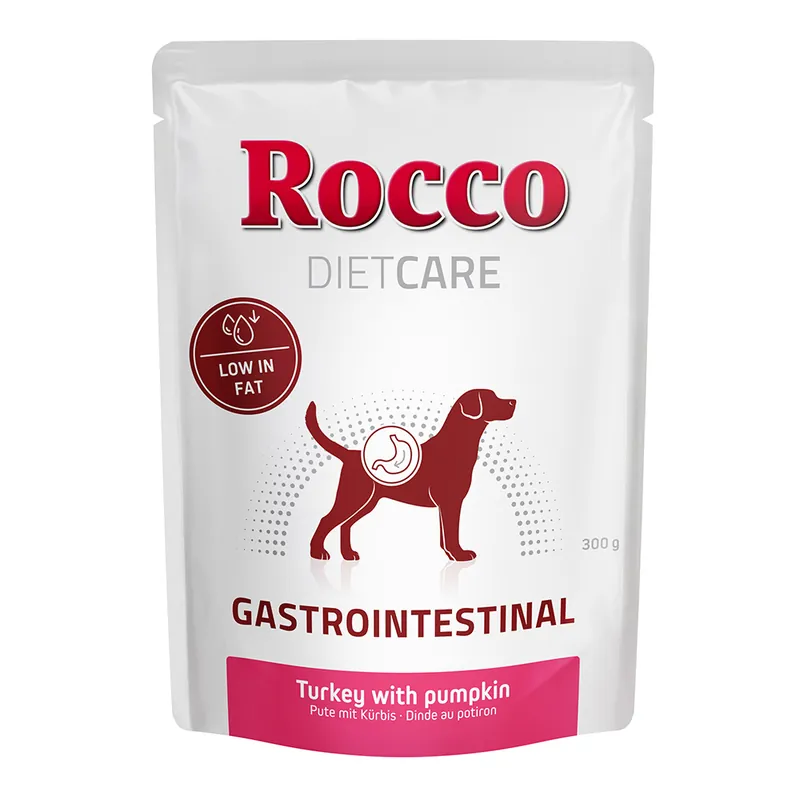 Nedsatt pris Rocco Diet Care Gastro Intestinal Kalkon med pumpa portionspåse 300 g - Ekonomipack 12 x 300 g