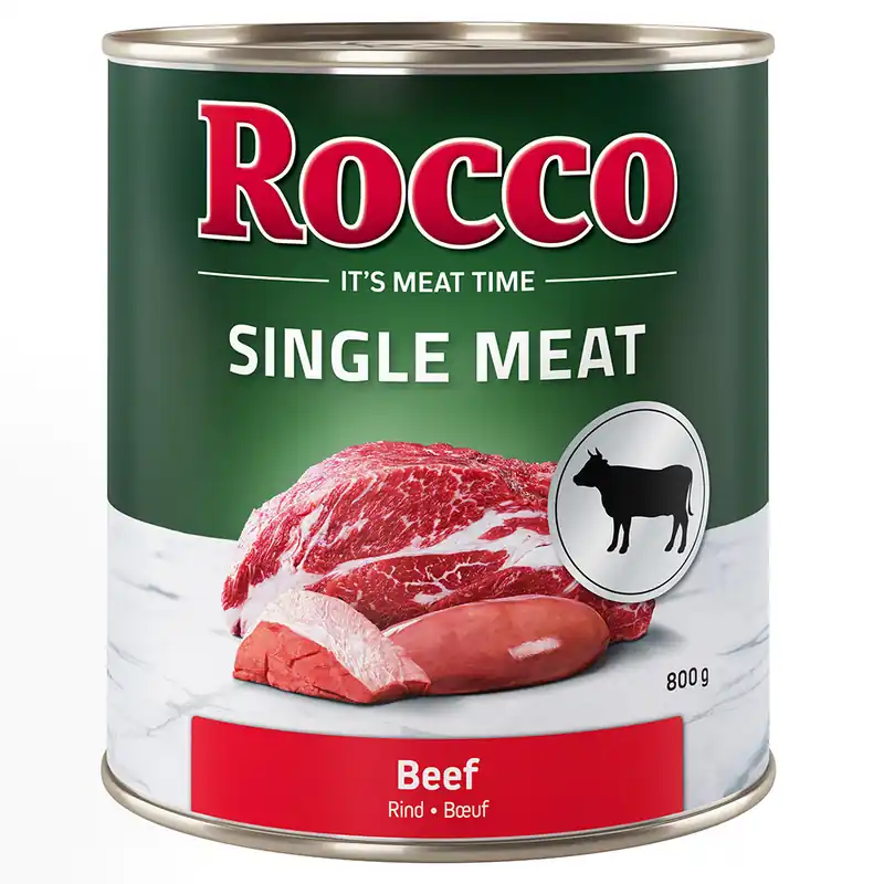 Billigare Rocco Single Meat 6 x 800 g - Nötkött