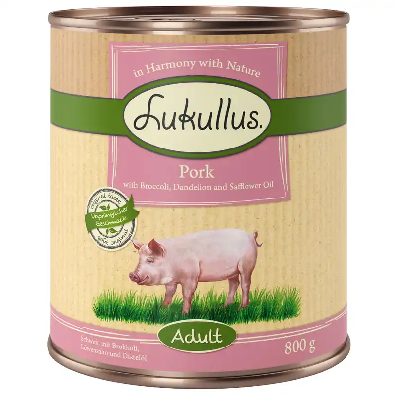 Premium Lukullus Naturkost Adult Grain Free 6 x 800 g - Griskött