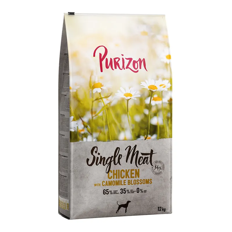 Erbjudandepris Purizon Single Meat Adult Chicken & Pumpkin with Chamomile Flowers - 12 kg