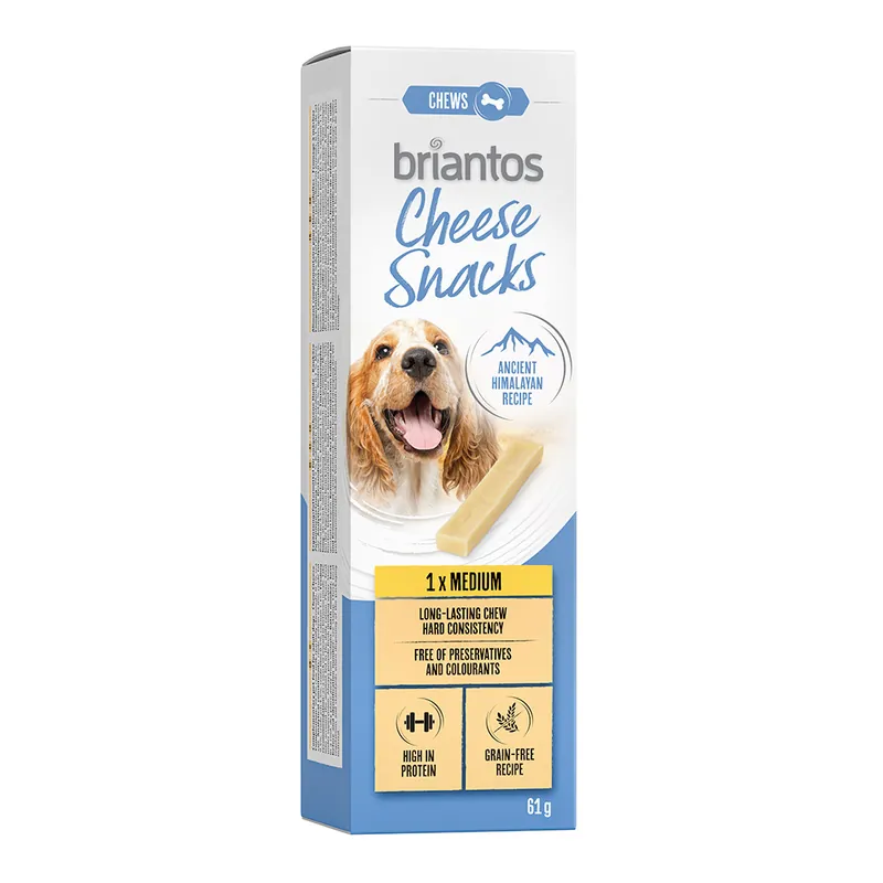 Populärt val Briantos Cheese Snack för hundar - Ekonomipack Medium (2 x 60 g)