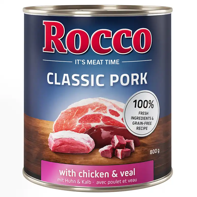Beställ nu Rocco Classic Pork 6 x 800 g - Kyckling & kalv