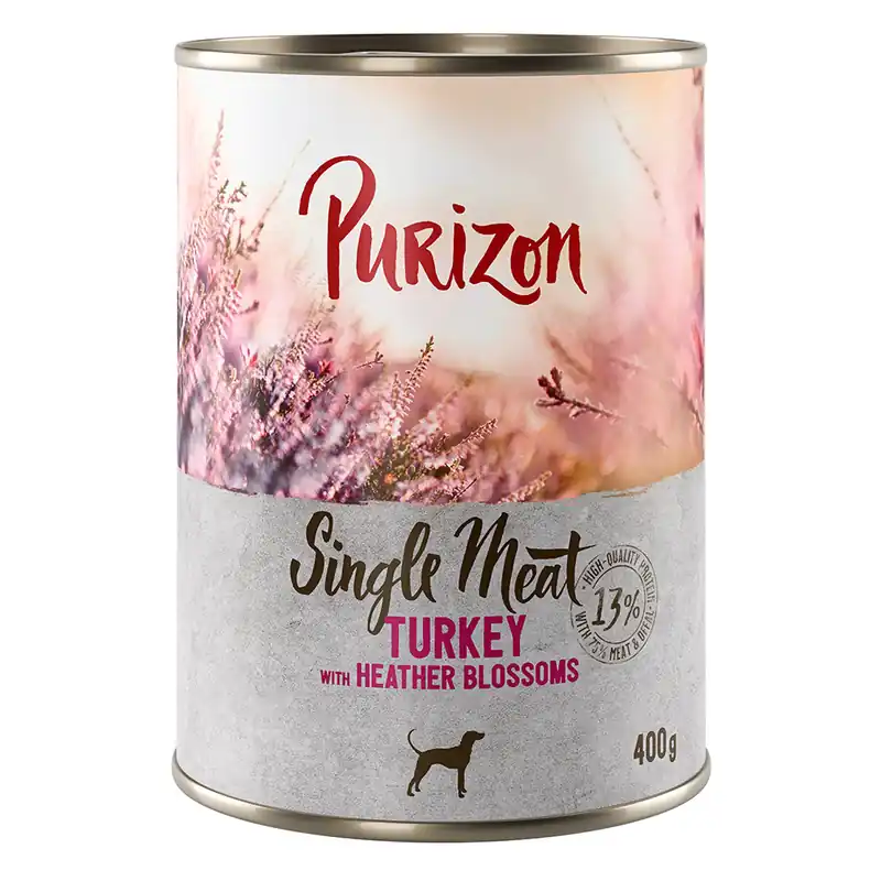 Beställ nu Purizon Single Meat 6 x 400 g - Kalkon med ljungblommor