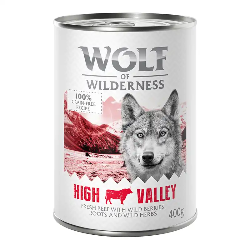 Billigare Wolf of Wilderness Adult - Single Protein 6 x 400 g - High Valley - Beef