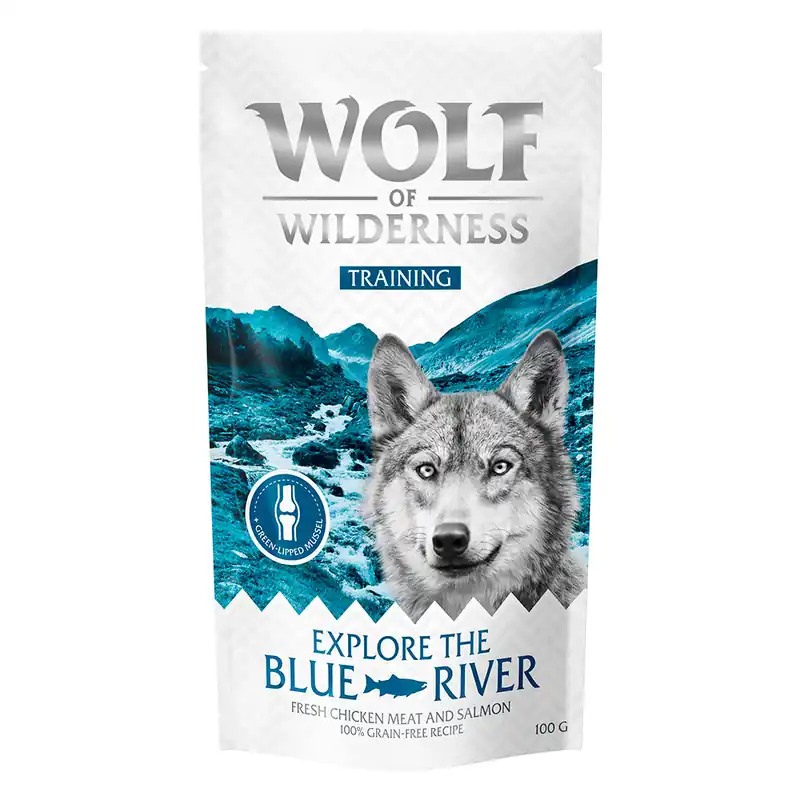 Wolf of Wilderness Training “Explore the Blue River" Kyckling & lax - Ekonomipack 3 x 100 g Sista chansen