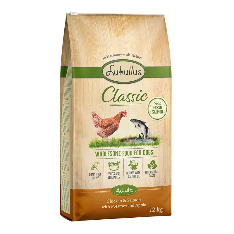 Endast idag Lukullus Classic kyckling & lax - Ekonomipack 2 x 12 kg