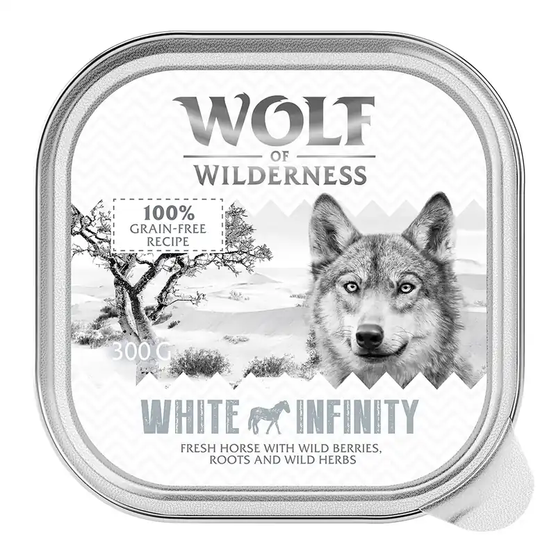 Billigare Ekonomipack Wolf of Wilderness Adult - Single Protein 24 x 300 g - White Infinity - Horse