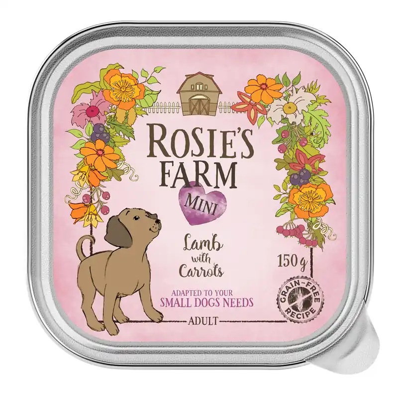 Rosie‘s Farm Mini 6 x 150 g - Lamm med morötter Premium