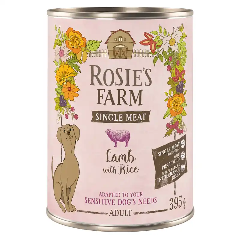 Populär Rosie‘s Farm Single Meat Adult 6 x 395 g - Lamm & ris