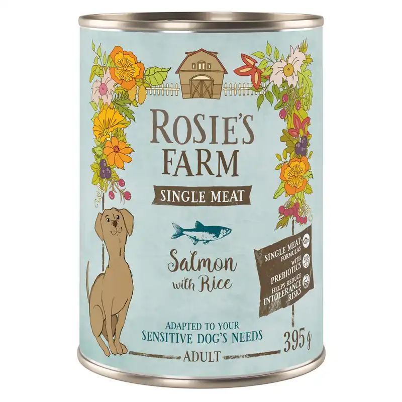 Rosie‘s Farm Single Meat Adult 6 x 395 g - Fisk & ris Lägg i varukorgen