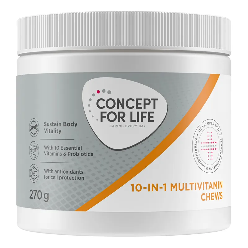 10 in 1 Multivitamin Supplements Chews - Concept for Life - Ekonomipack 2 x 270 g Billig