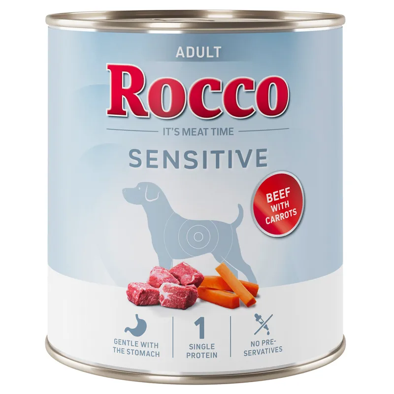 Bästa pris Rocco Sensitive 6 x 800 g - Nytt recept Nötkött & morötter