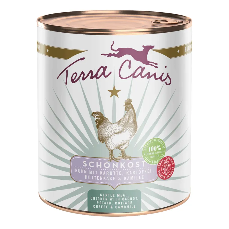 Beställ idag Terra Canis First Aid skonkost 6 x 800 g - Kyckling med morot, potatis, keso och kamomill