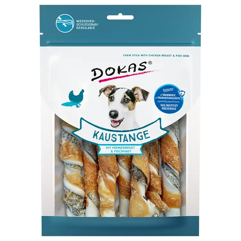 Endast denna vecka Dokas tuggstänger - Ekonomiförpackning 3 x 170 g kycklingbröst och fiskskinn
