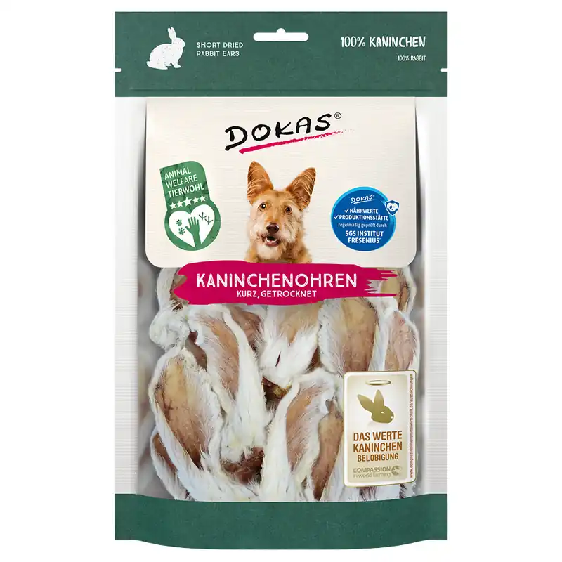 Kampanj Dokas kaninöron med päls - 3 x 100 g