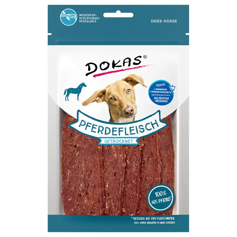 Extra rabatt Dokas torkat hästkött - Ekonomipack 2 x ca 60 g