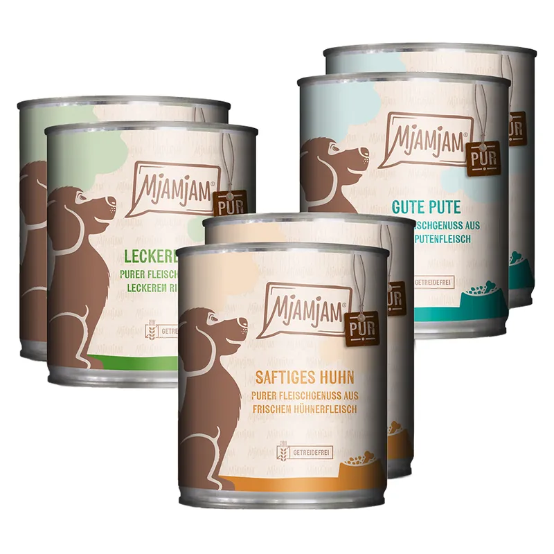 Köp online MjAMjAM Pure Meat Pleasure 6 x 800 g - Mixpack I (3 sorter)