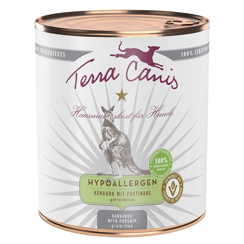 Bästa pris Ekonomipack Terra Canis Hypoallergenic 12 x 800 g - Känguru med palsternacka