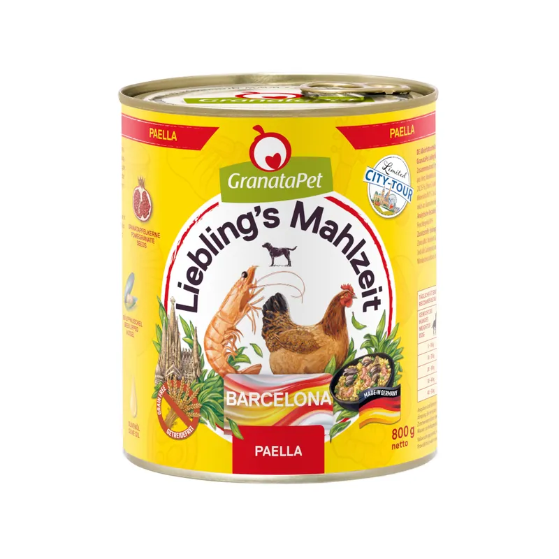 Beställ idag GranataPet Liebling‘s Mahlzeit City Tour 6 x 800 g - Barcelona (Paella)