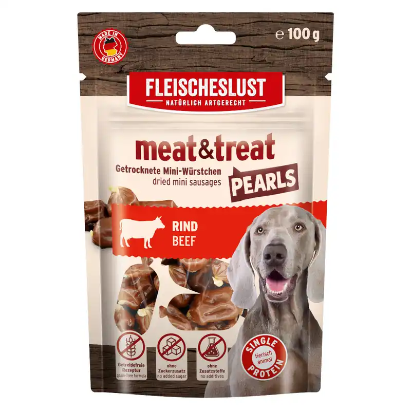 Begränsat antal Fleischeslust Meat & Treat Pearls - Nötkött (100 g)
