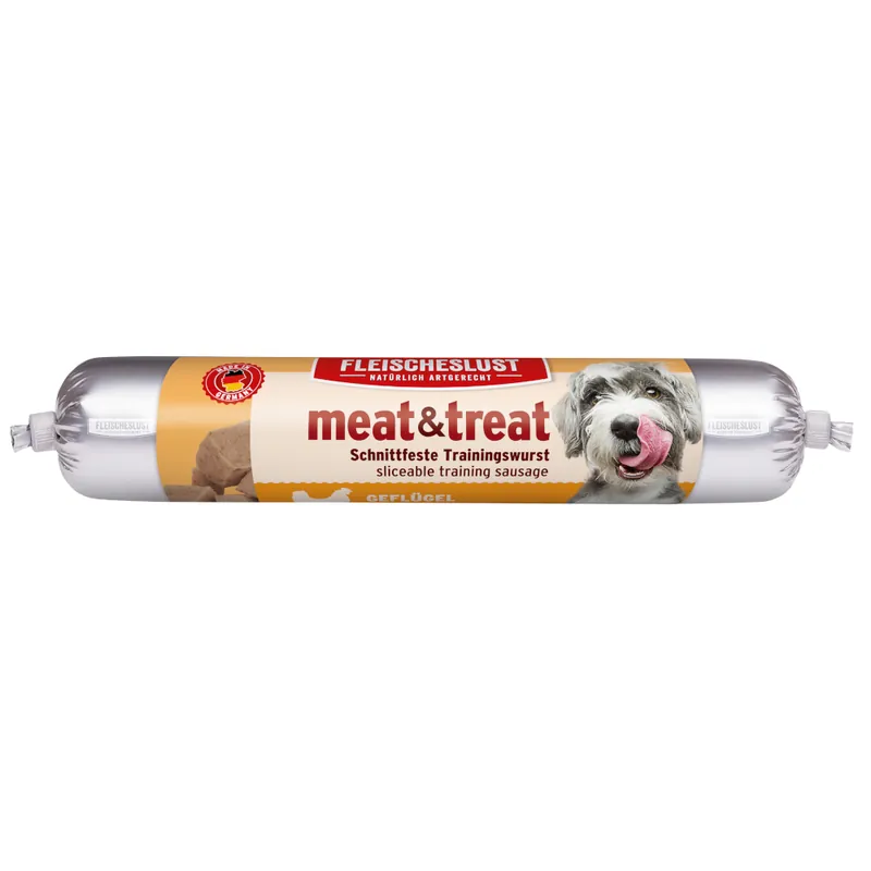 Fynd Fleischeslust meat & treat träningskorv - Fjäderfä 80 g