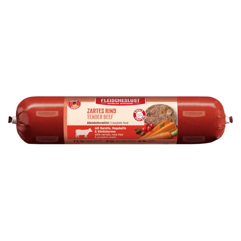 Fleischeslust Classic 8 x 400 g - Mört nötkött med morot, nypon och pumpafrön Rea