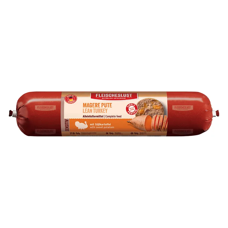 Utförsäljning Fleischeslust Sensitive 6 x 800 g - Mager kalkon med sötpotatis