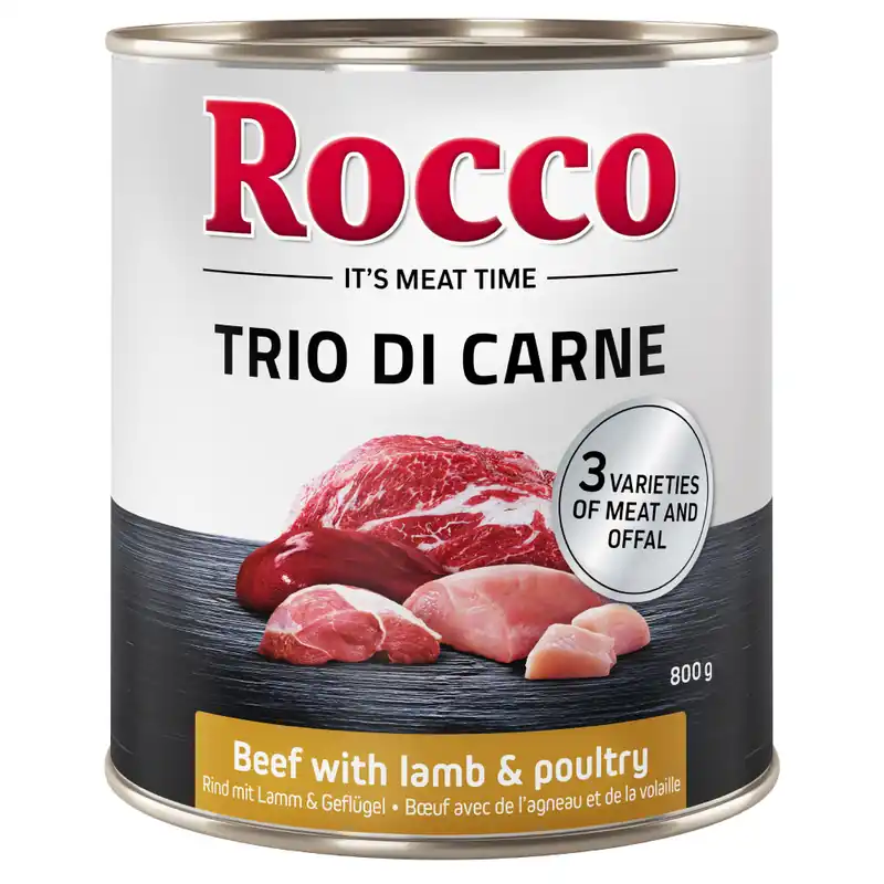 Rocco Trio di Carne 6 x 800 g - Nötkött, lamm & fjäderfä Rabatter