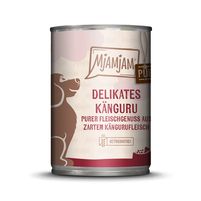 Snabb leverans MjAMjAM Pure Meat Pleasure 6 x 400 g - Delikat känguru pur