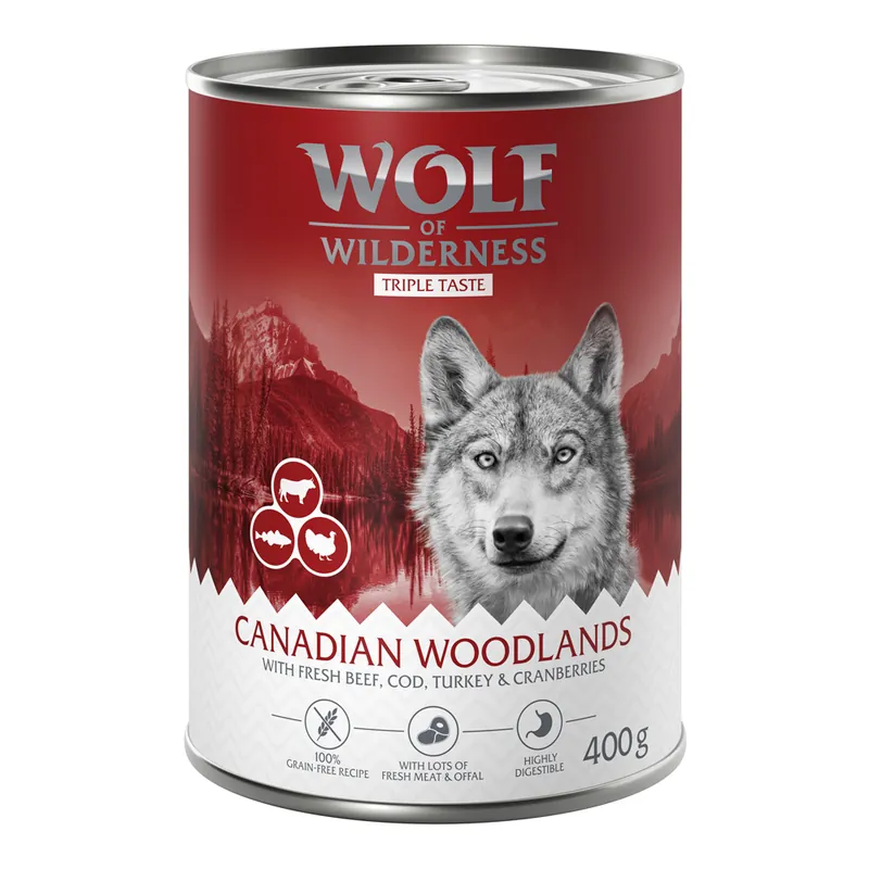 I lager Ekonomipack Wolf of Wilderness The Taste Of 24 x 400 g - The Taste Of Canada