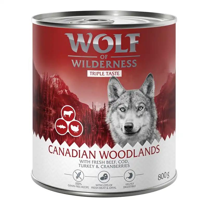 Begränsat antal Wolf of Wilderness The Taste Of 6 x 800 g - The Taste Of Canada
