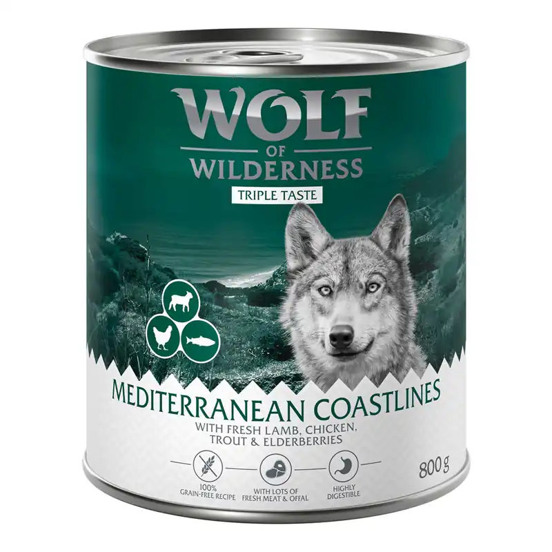 Kampanjpris Wolf of Wilderness The Taste Of 6 x 800 g - The Taste Of The Mediterranean