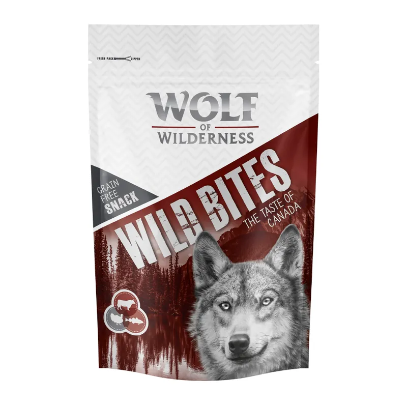 Outlet Ekonomipack 3 x 180 g Wolf of Wilderness - Wild Bites Snacks - The Taste of Canada
