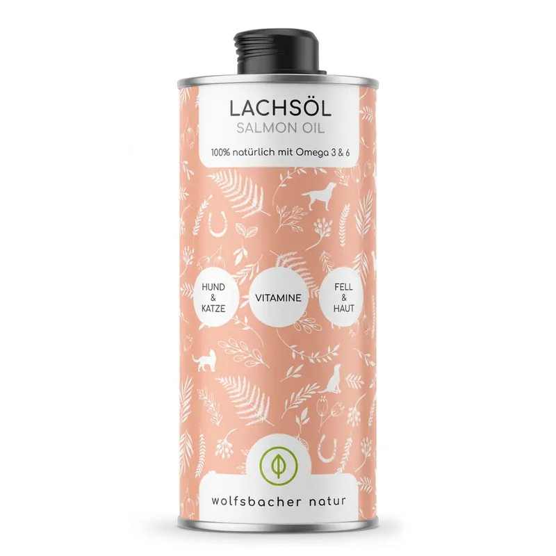 Premium Wolfsbacher Natur laxolja för hundar - 1 liter