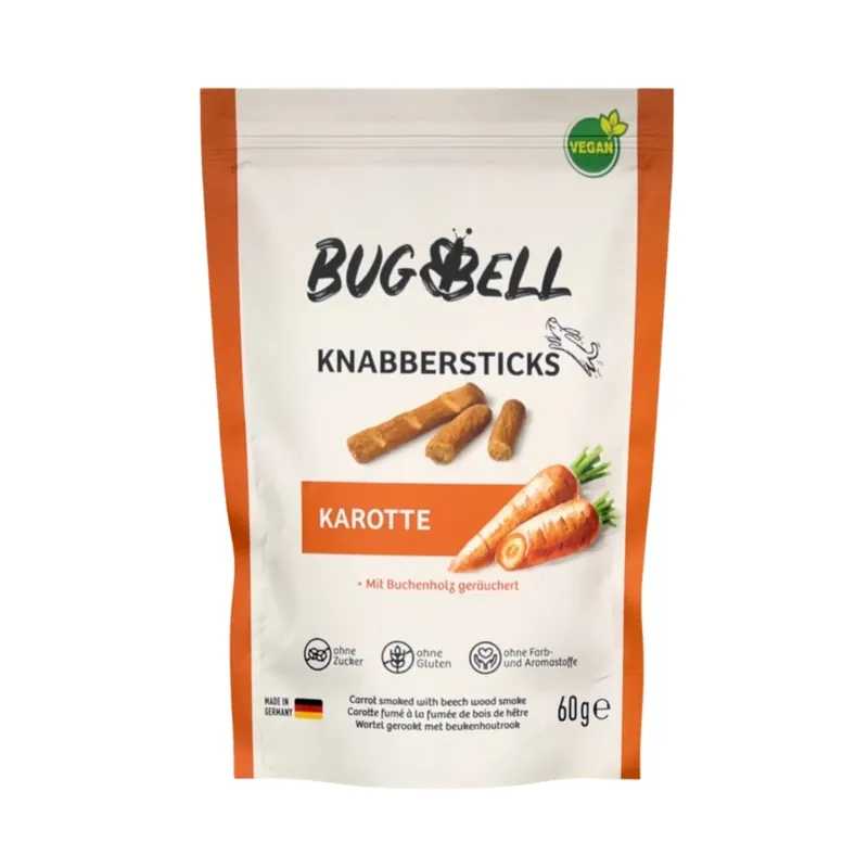 Billigare BugBell knapersticks med morot - Ekonomipack 4 x 60 g