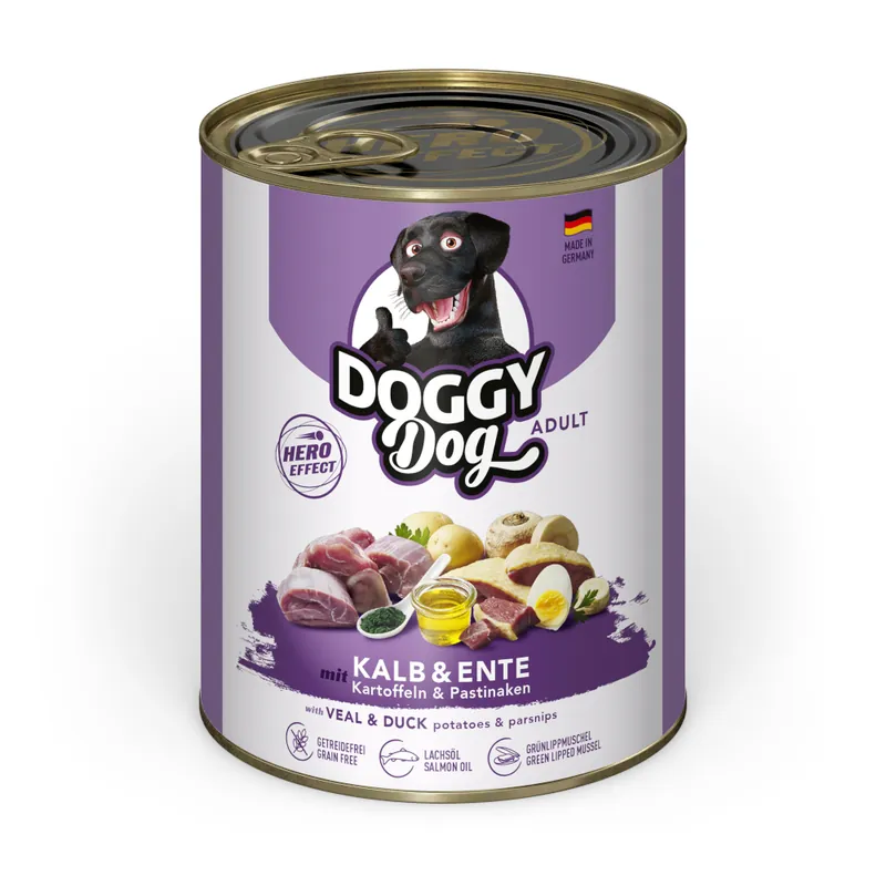 Kampanj Ekonomipack Doggy Dog Adult 24 x 800 g - Kalv & anka