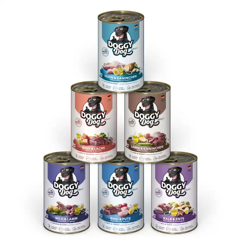 Ekonomipack Doggy Dog Adult 24 x 400 g - Mixpaket 1 (6 sorter) Lägg i varukorgen