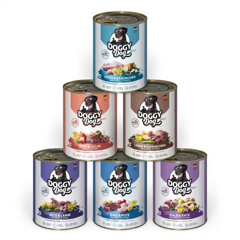 Ekonomipack Doggy Dog Adult 24 x 800 g - Mixpack I (6 sorter) Rabatt
