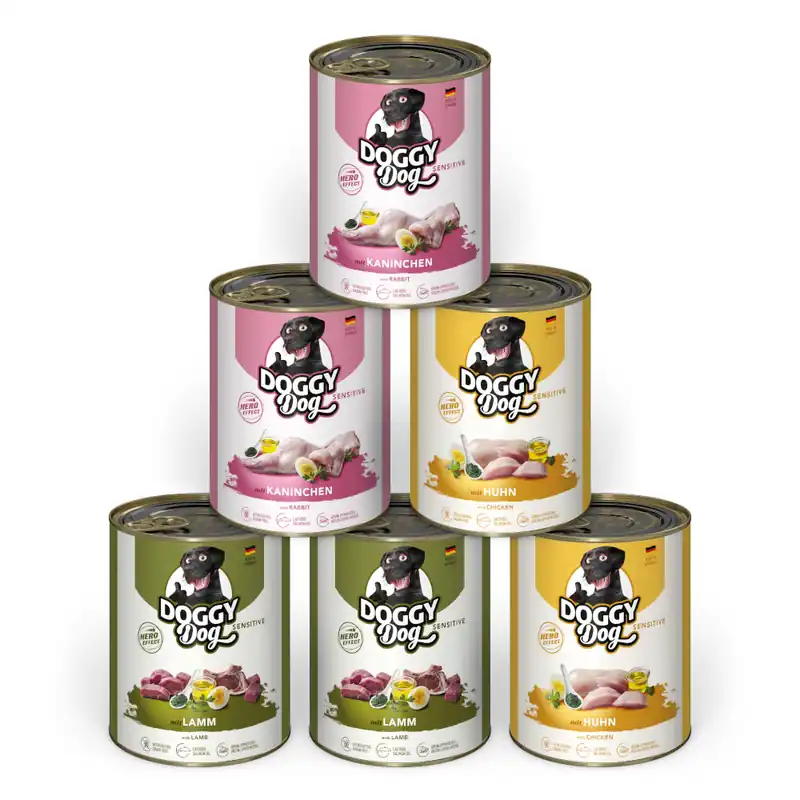 Ekonomipack Doggy Dog Adult 24 x 800 g - Mixpack Sensitive (3 sorter) Populärt val