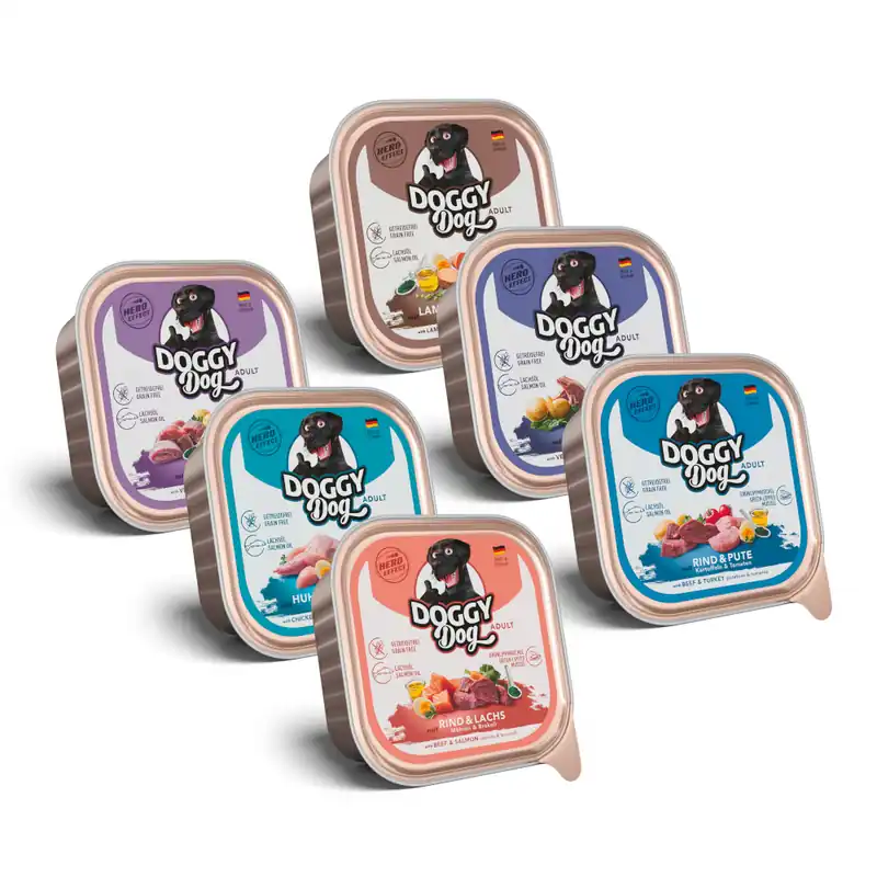 Expressleverans Ekonomipack Doggy Dog Adult 24 x 150 g - Mixpack (6 sorter)