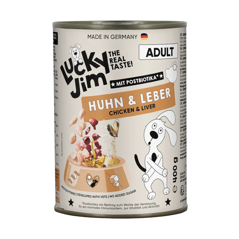 Ekonomipack Lucky Jim Adult 24 x 400 g - Kyckling & lever Begränsad tid