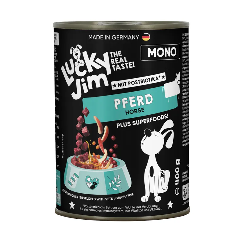Endast idag Ekonomipack Lucky Jim Mono 24 x 400 g - Häst