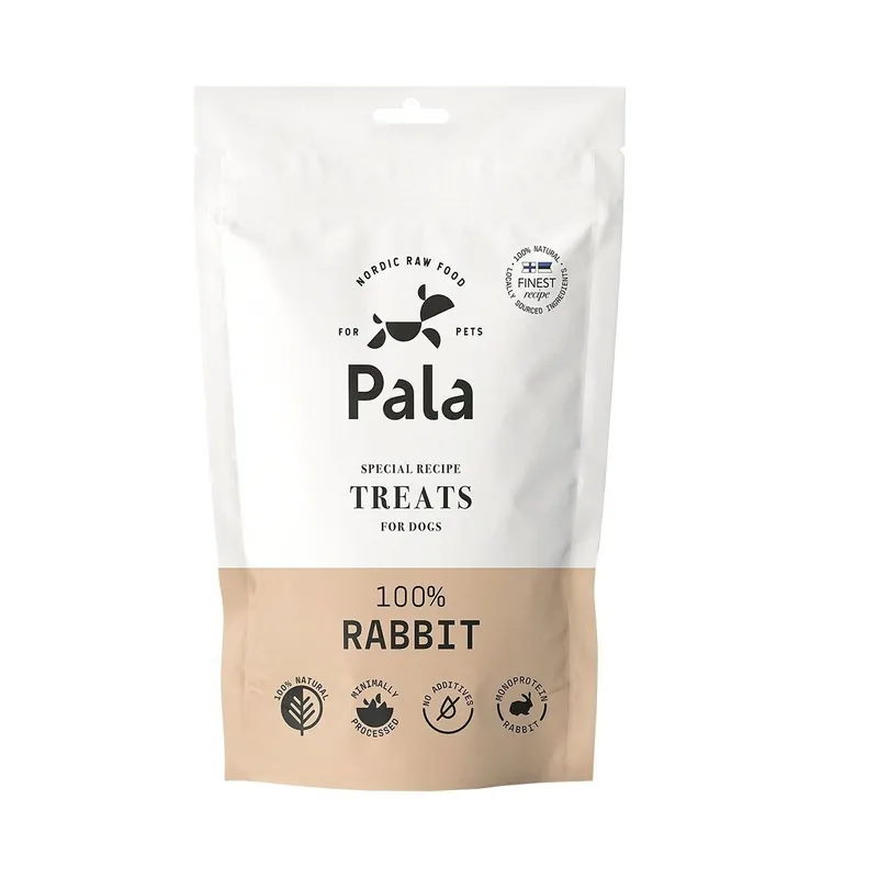 Snabb leverans Pala 100% Rabbit Lufttorkat Hundgodis 100 g