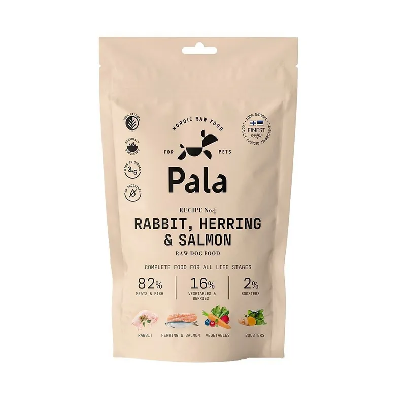 Pala 4 Rabbit, Herring & Salmon Lufttorkad Spannmålsfri Hundmat Nyhet