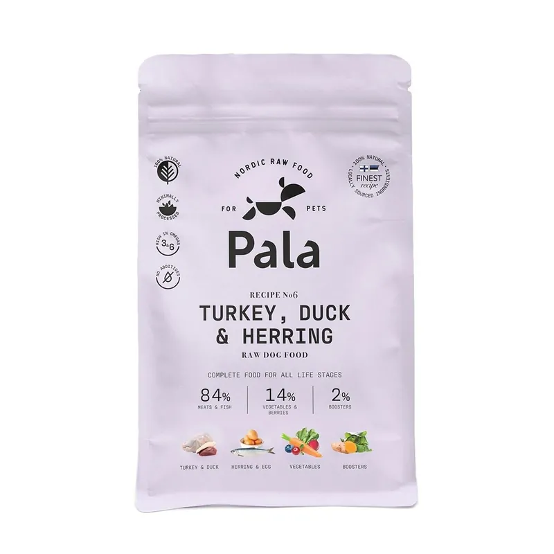 Pala 6 Turkey, Duck & Herring Lufttorkad Spannmålsfri Hundmat Lågt pris
