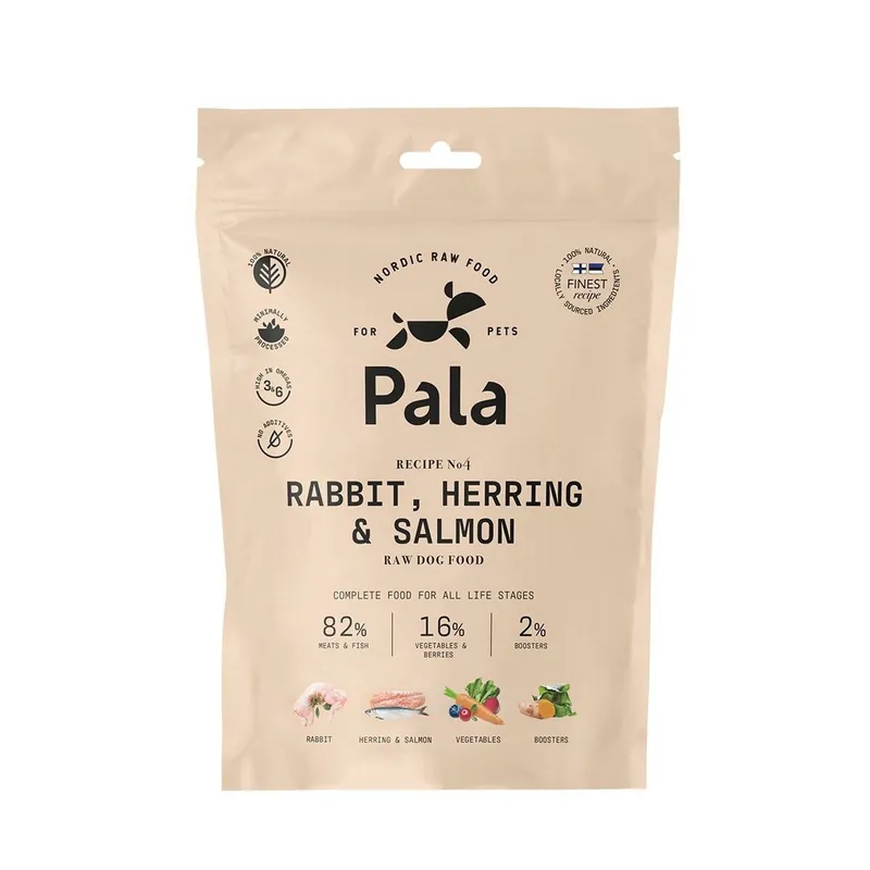 Billig Pala 4 Rabbit, Herring & Salmon Lufttorkad Spannmålsfri Hundmat