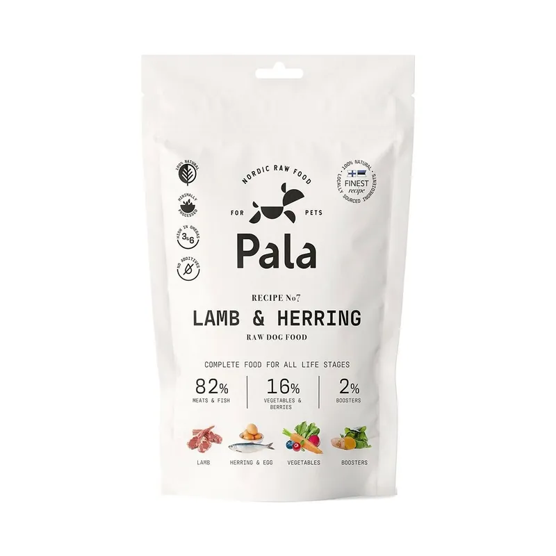 Pala 7 Lamb & Herring Lufttorkad Spannmålsfri Hundmat Sänkt pris