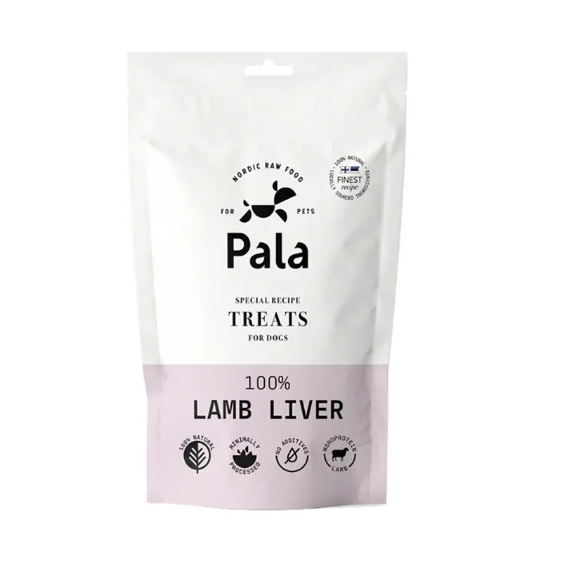 Pala 100% Lamb Liver Lufttorkat Godis till Hund och Katt 100 g Expressleverans