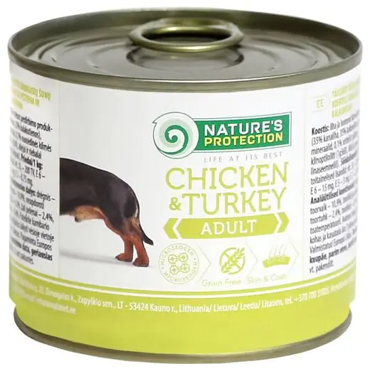 Billig Nature‘s Protection adult kyckling & kalkon för hund 200 g